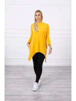 Horčicová mikina na bicykel s potlačou