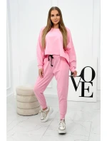 Set 2dielna mikina + nohavice svetlo ružová