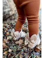 Dziewczęce Ocieplane Śniegowce Z Kokardkami Beżowe Meriva