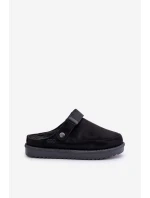 Ocieplane Kapcie Damskie Na Platformie Czarne Neliel