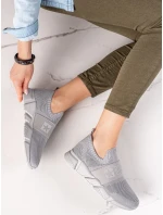 Trendy šedo-strieborné dámske tenisky bez podpätku Trendy šedo-strieborné dámske tenisky bez podpätku