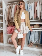 Dámska kožená bunda s kapucňou METSOUL beige FashionStreet TY4745