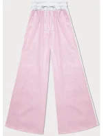 Dámske voľné nohavice v púdrovo ružovej farbe s lampášmi (764ART) Dámske voľné nohavice v púdrovo ružovej farbe s lampášmi (764ART)