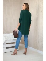 Blúzka s predĺženým zadným dielom tmavozelená