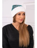 Dámska čiapka Iris K348 white+turquoise