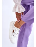 Damskie Koronkowe Tenisówki BIG STAR W274925 Białe