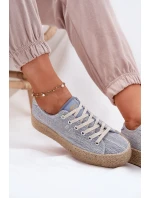 Trampki Damskie Na Platformie Z Plecionką Lee Cooper LCW-25-02-3283 Niebieskie