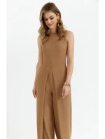 K184 Kombinéza so širokými nohavicami - béžová