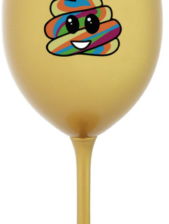 DUHOVÉ VESELÉ EE - zlatá sklenice na víno 350 ml