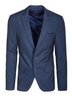 Pánske jednoradové sako v tmavomodrej farbe FashionStreet MX0628