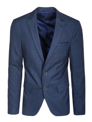 Pánske jednoradové sako v tmavomodrej farbe FashionStreet MX0628