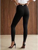 Dopasowane legginsy damskie prążkowane czarne FashionStreet UY3259 Dopasowane legginsy damskie prążkowane czarne FashionStreet UY3259