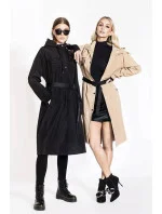 Čierny dlhý kabát s opaskom (AG5-019) Čierny dlhý kabát s opaskom (AG5-019)
