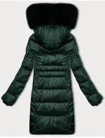 Zimná plus size prešívaná bunda s kapucňou S'west tmavozelená (B8267-10) Zimná plus size prešívaná bunda s kapucňou S'west tmavozelená (B8267-10)