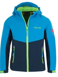 Trollkids Detská softshellová bunda Kristiansand blue/ navy (320-117)