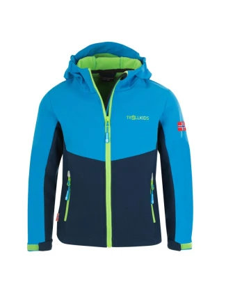 Trollkids Detská softshellová bunda Kristiansand blue/ navy (320-117)