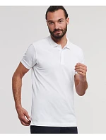 Russell Athletic 566M Pánske elastické polo tričko z piké 10.566M azúrovo modré Russell Athletic 566M Pánske elastické polo tričko z piké 10.566M azúrovo modré
