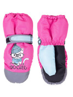 Yoclub Detské zimné lyžiarske rukavice REN-0310G-A110 Pink