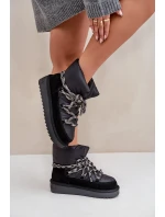 Dámske semišové snežnice s hrubým šnurovaním D.Franklin DFSH375003 Black Dámske semišové snežnice s hrubým šnurovaním D.Franklin DFSH375003 Black