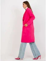 Dámsky kabát TW EN BI-7298-1.15 tmavo ružový - Och Bella Dámsky kabát TW EN BI-7298-1.15 tmavo ružový - Och Bella