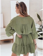 Letné mušelínové šaty LYVONNE tmavozelené FashionStreet EY2616 Letné mušelínové šaty LYVONNE tmavozelené FashionStreet EY2616