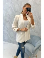 Bunda s klopami elegantná svetlo béžová Bunda s klopami elegantná svetlo béžová