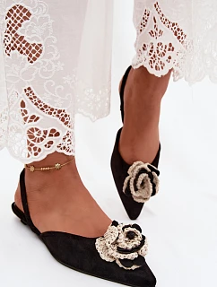 Dámske sandále s imitáciou semišovej výzdoby Black Gardenia
