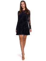 Čipkové šaty K023 tmavo modré - Makover