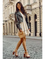 Skórzane Sandały Na Masywnej Platformie Złote Marina