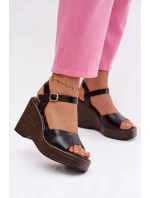 Dámské sandály na platformě Eko kůže Černé Parilisse