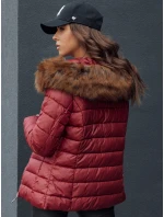 Dámska prešívaná zimná bunda s kapucňou ESTELLA bordová FashionStreet TY4530