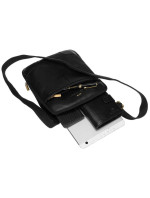 Pánske kabelky [DH] Kožená taška PTN 014 NDM BLACK