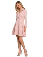 Skeater šaty s golierom K138 ružové - Makover Skeater šaty s golierom K138 ružové - Makover