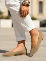 Dámske semišové baleríny v khaki farbe FashionStreet khaki ZY1350