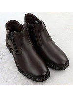 Pánske zateplené členkové topánky na zips, hnedé, VanHorn AN71309 Pánske zateplené členkové topánky na zips, hnedé, VanHorn AN71309