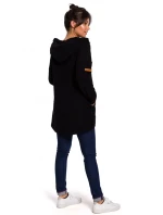 B131 Sveter s vysokým golierom - čierny