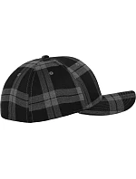 Flexfit 6197 6-panelová čiapka s šiltom „Tartan Plaid“ 55.6197 čierna/sivá