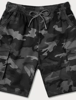 Pánske tmavosivé šortky moro (8K282-2)