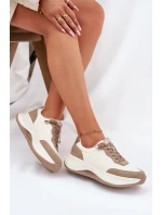 Zamszowe Sneakersy Damskie Na Platformie Big Star RR274A344 HI-POLY SYSTEM Beżowe