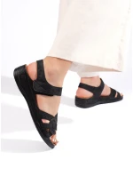 Originálne dámske modré sandále na klinoch Originálne dámske modré sandále na klinoch