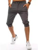Pánske tmavosivé teplákové šortky FashionStreet SX1533