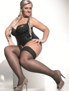 Dámske samodržiace pančuchy Adrian Bella Size ++ 15 den