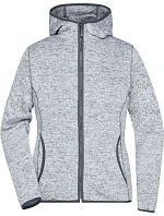 Daiber JN 588 Dámska pletená fleecová bunda s kapucňou 02.0588 light melange/carbon