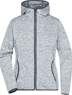 Daiber JN 588 Dámska pletená fleecová bunda s kapucňou 02.0588 light melange/carbon