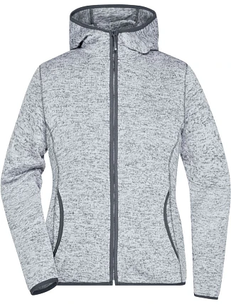 Daiber JN 588 Dámska pletená fleecová bunda s kapucňou 02.0588 light melange/carbon