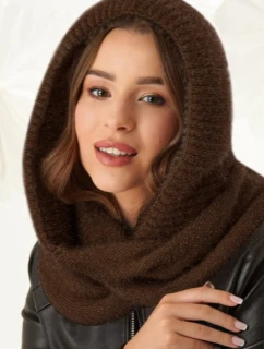 Dámsky šál s kapucňou Chimney 48-495 Chocolate - AJS