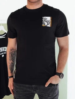 Pánske tričko s potlačou čierne FashionStreet RX5482