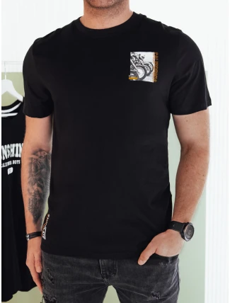 Pánske tričko s potlačou čierne FashionStreet RX5482