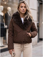 Dámska zimná bunda s odnímateľným golierom, hnedá, FashionStreet TY6071 Dámska zimná bunda s odnímateľným golierom, hnedá, FashionStreet TY6071