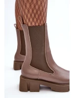 Damskie Botki Sztyblety 2693/230 Laura Messi Brązowe